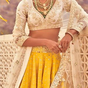Mustard colour lehenga choli with dupatta